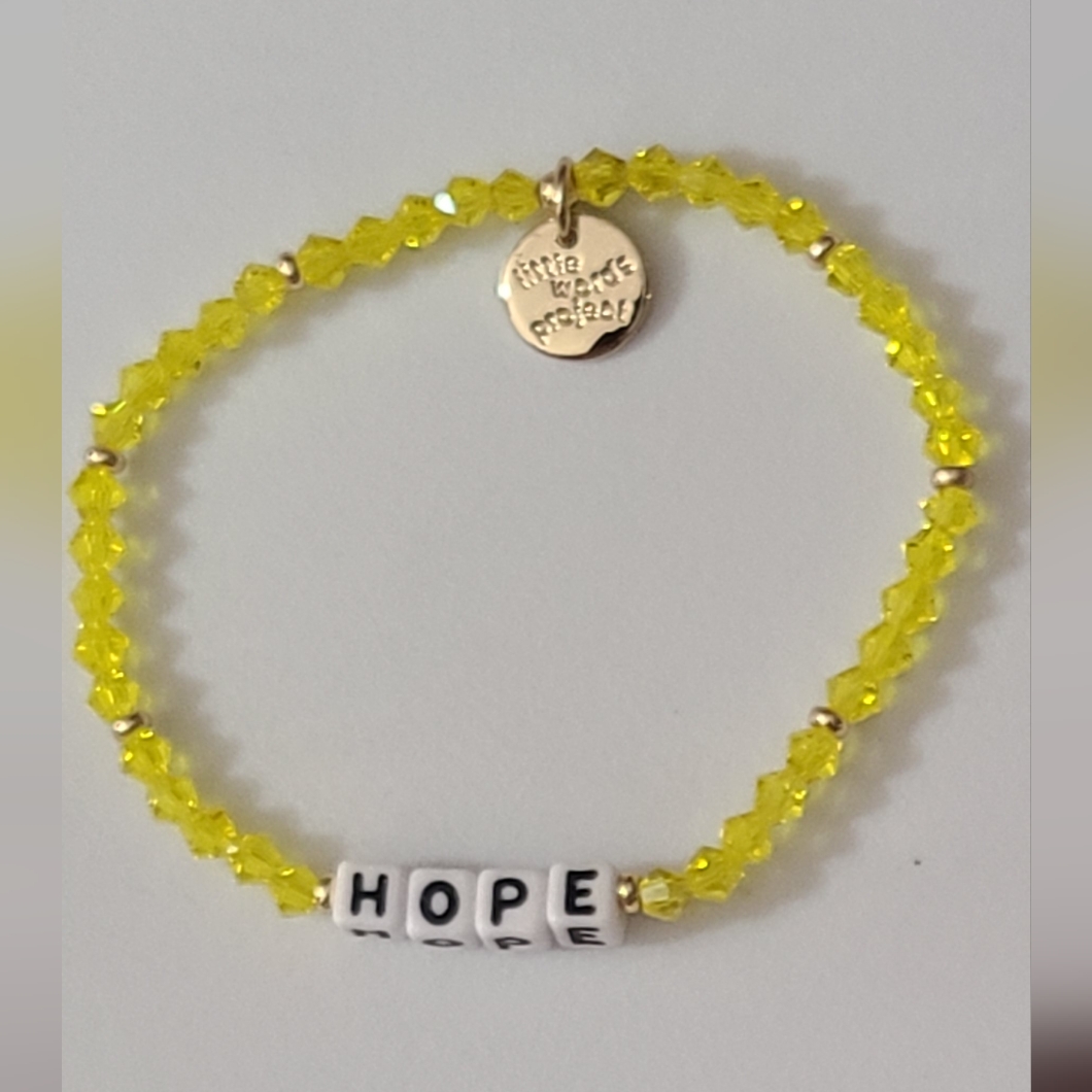 Little Words Project Hope Bracelet Yellow Glass Beaded Beads Lwp Gold 25$